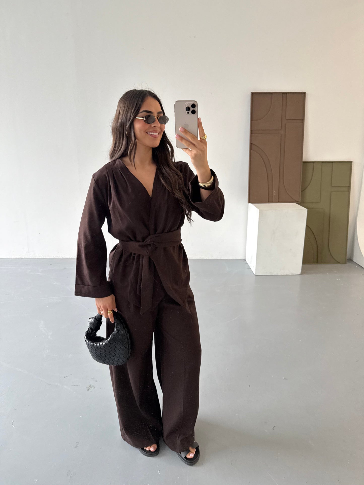 Ensemble à nouer ELONA marron (25CY815)