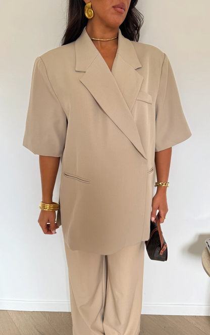 SIENNA Short Sleeve Oversized Blazer