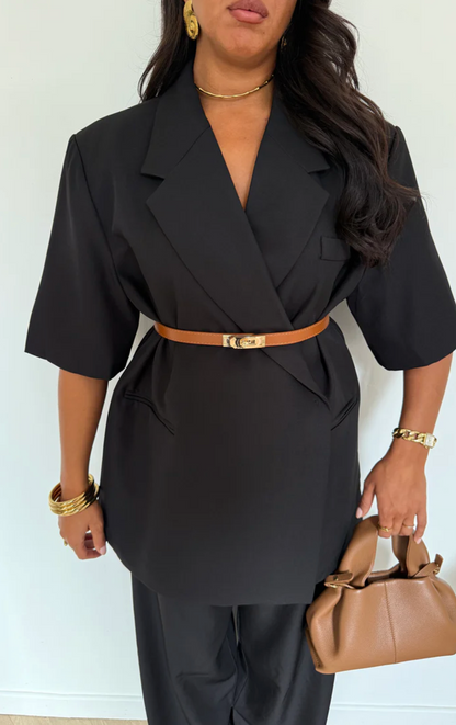 SIENNA Short Sleeve Oversized Blazer