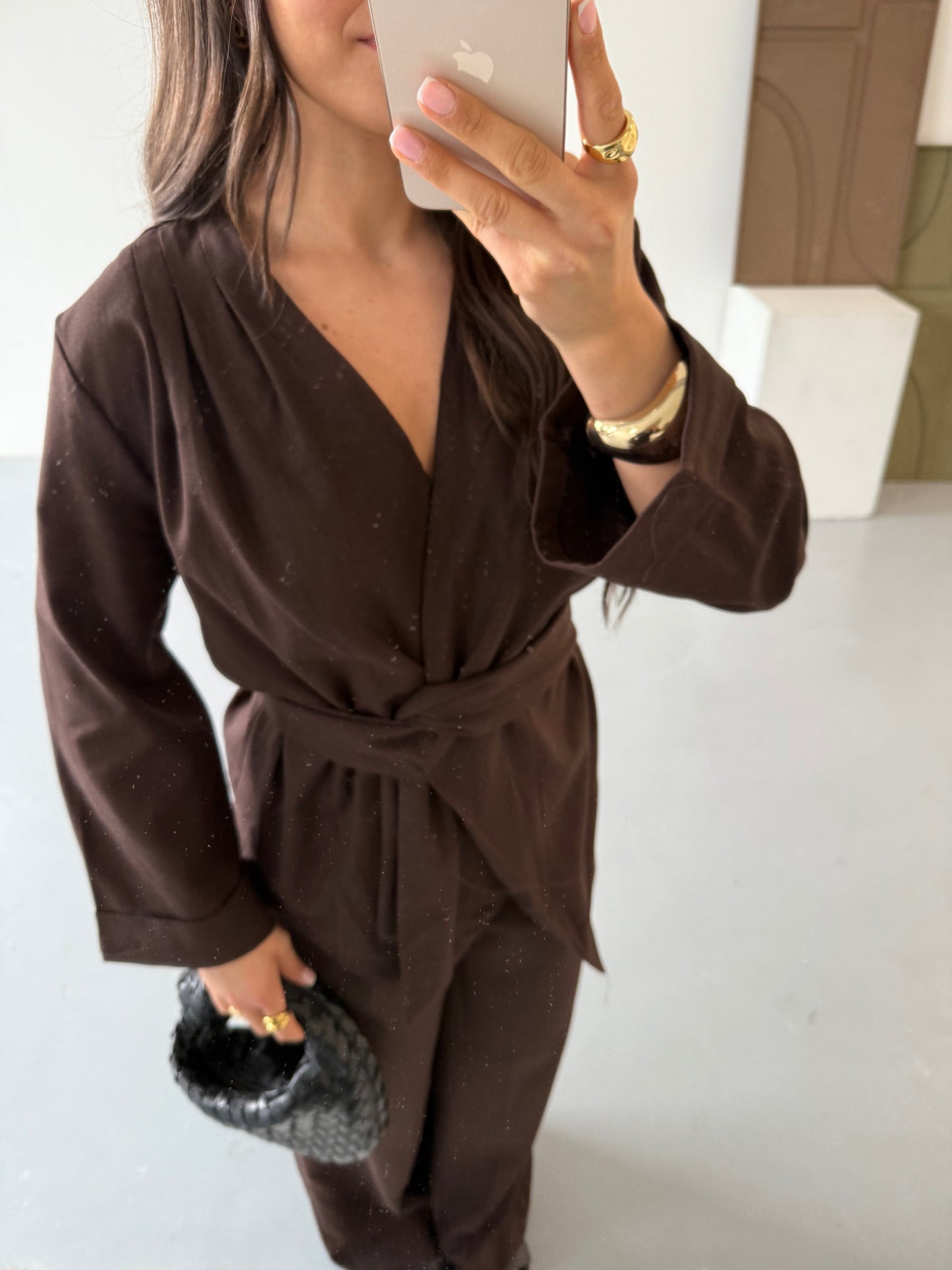 Ensemble à nouer ELONA marron (25CY815)