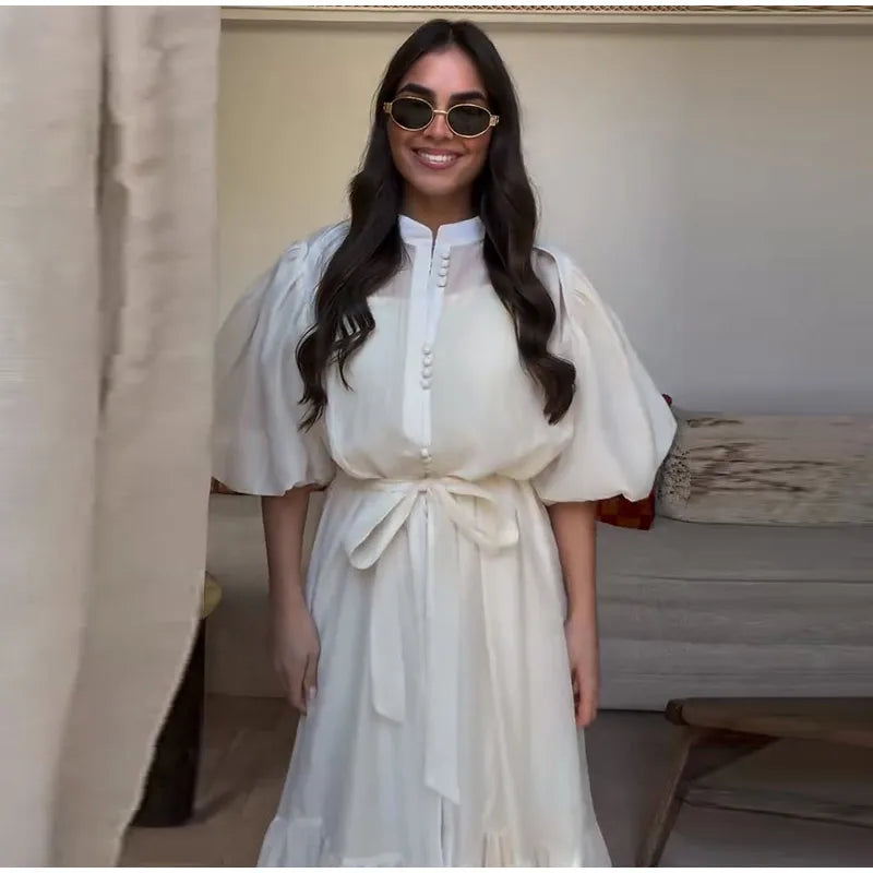 MIA Crème Button Dress