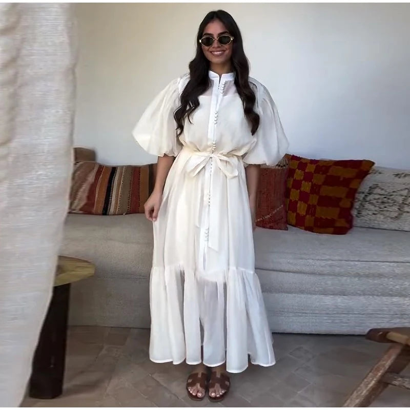 MIA Crème Button Dress