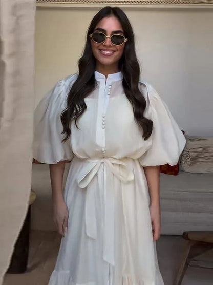 MIA Crème Button Dress