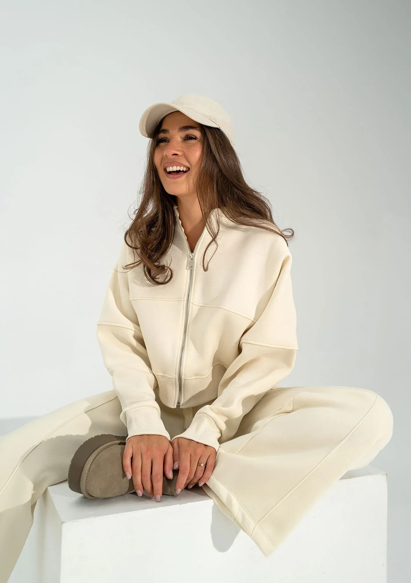 Fleece Bomber Wide-Leg Lounge Set