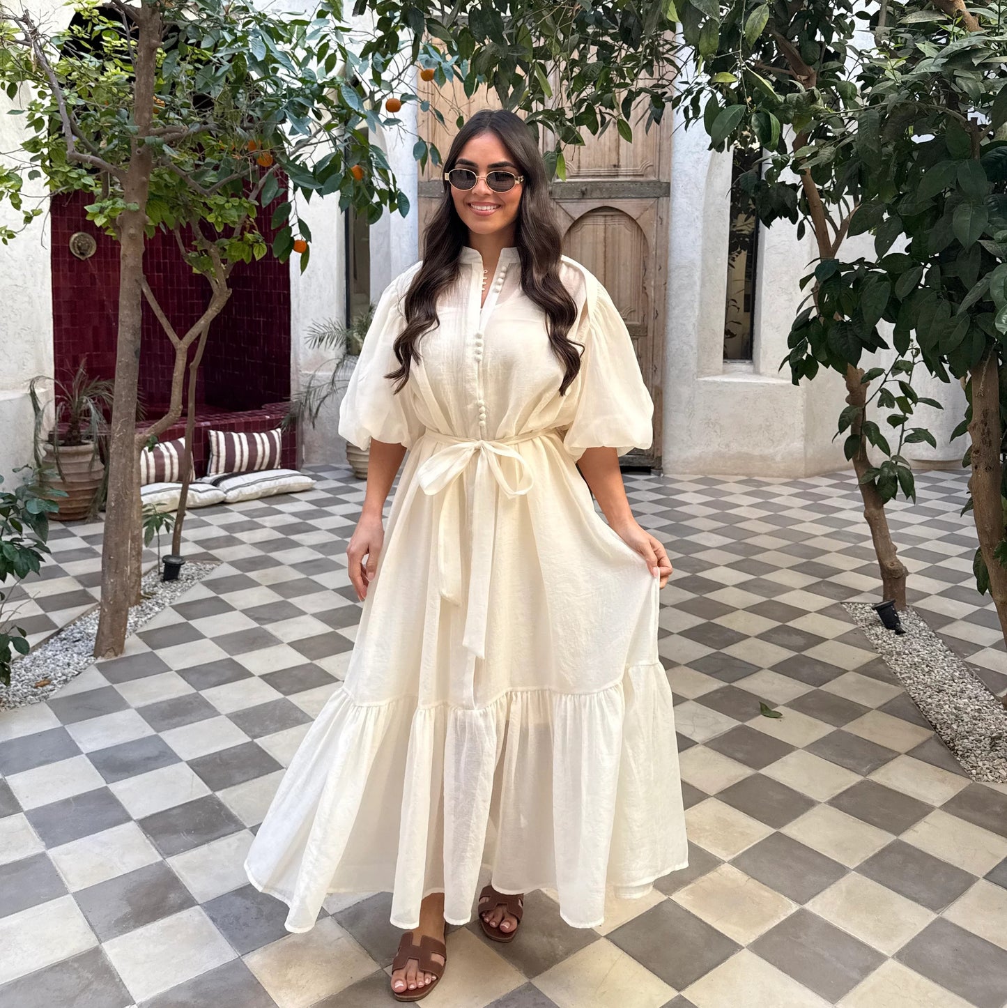 MIA Crème Button Dress